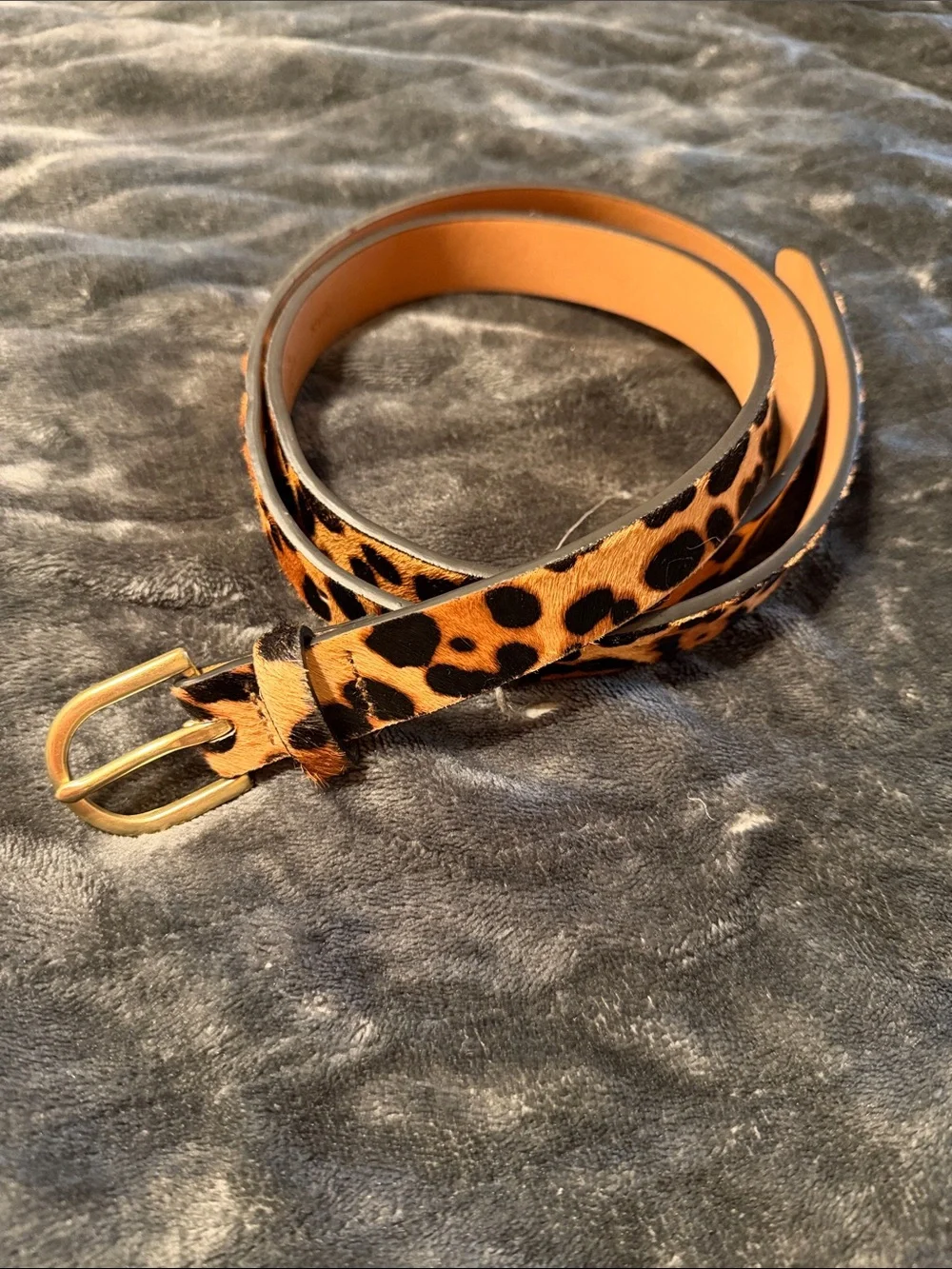 NWOT J.Crew calf hair leopard belt - Picture 1 of 4